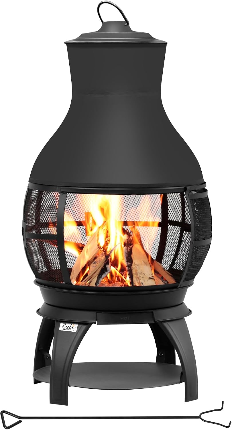 BALI OUTDOORS Fire Pit Wood Burning Chiminea Outside