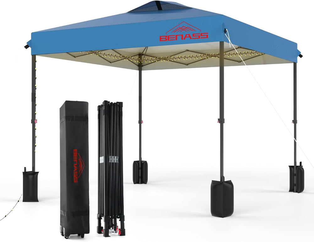 12x12 Pop Up Canopy Tent, Light Blue
