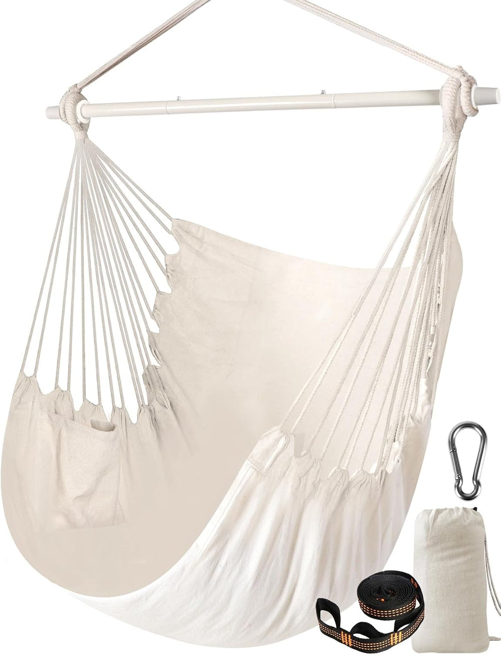 Chihee Hammock Chair Swing Chairs Strong Metal Collapsible Spreader Bar Porta...
