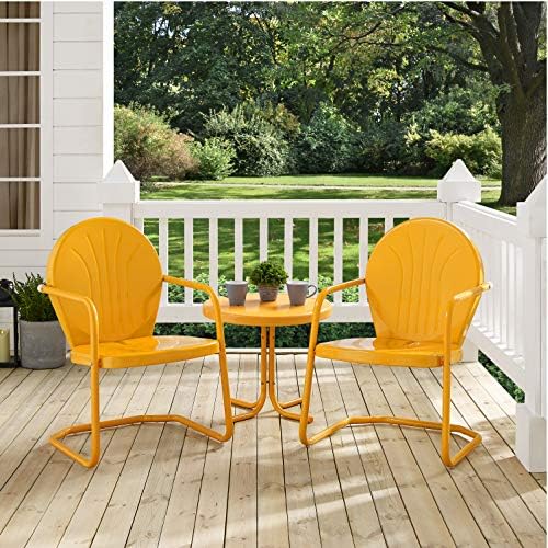 Crosley Furniture Griffith Retro Metal 3-Piece Chair & Side Table Set