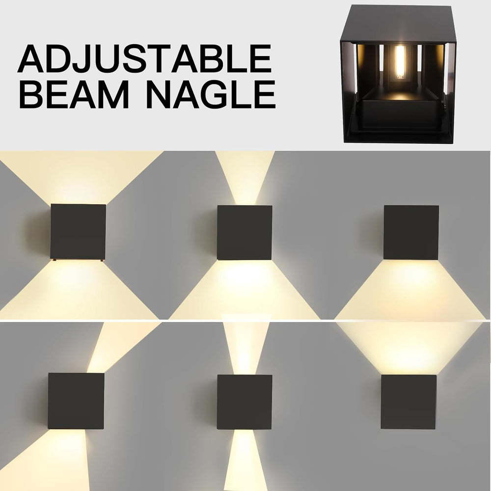 Mille Lucciole 12W 2Pack Outdoor Wall Lights Exterior/Interior,LED Black Outd...