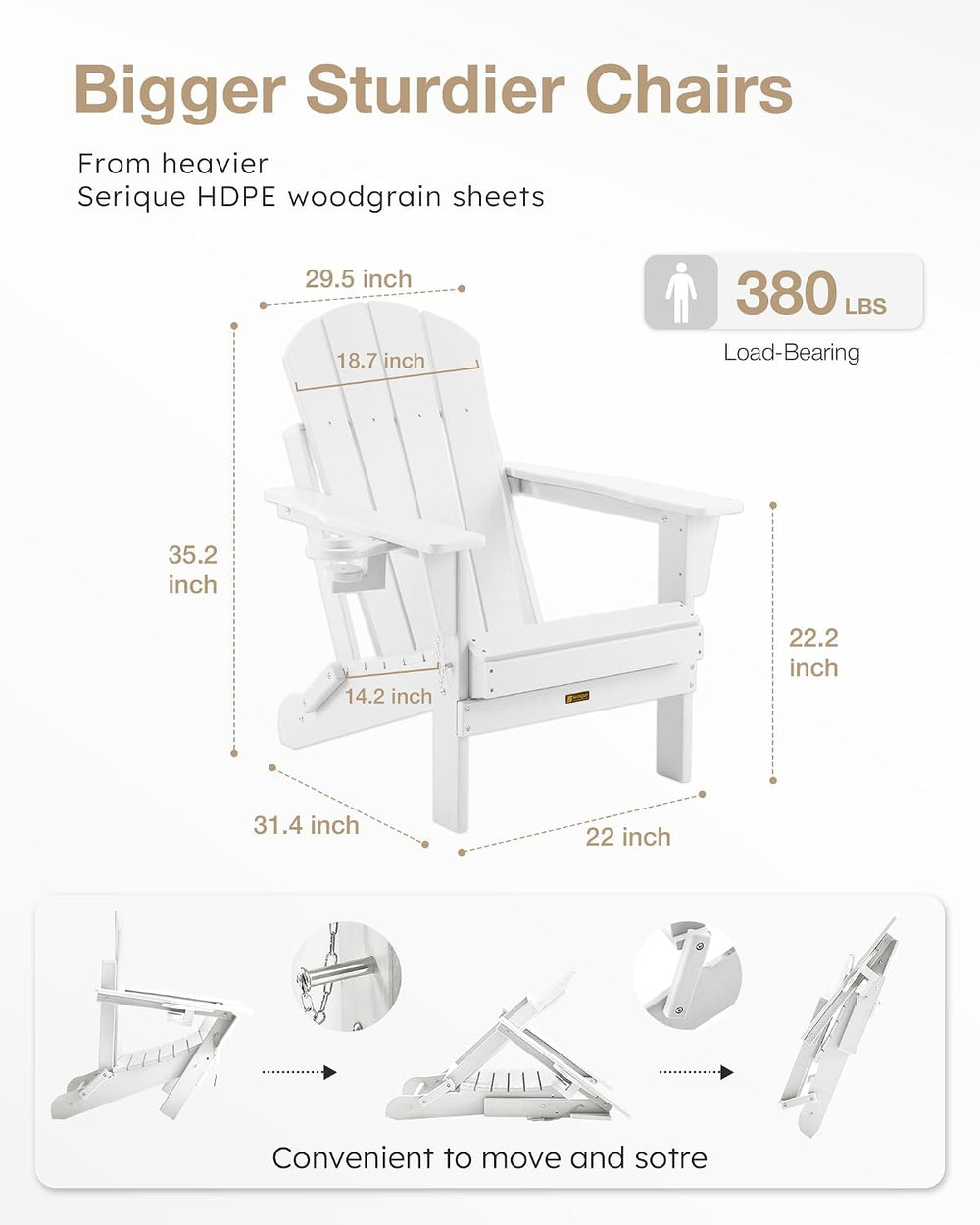 Folding Adirondack Chair, Patio Chair Wood Texture, Outdoor Chair Weather Res...