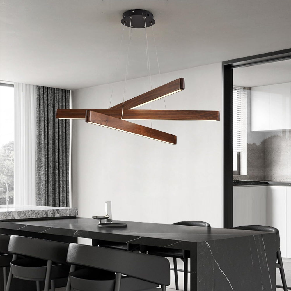 YISDESIGN 3-Light Linear Pendant,Dining Room Light Fixture,Modern Led Chandel...