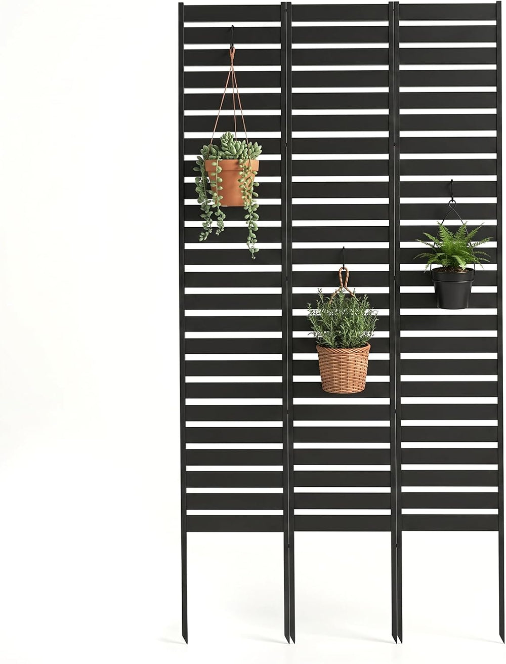Metal Privacy Screen Fence Outdoor - 60" H x 36" W Decorative Priva...