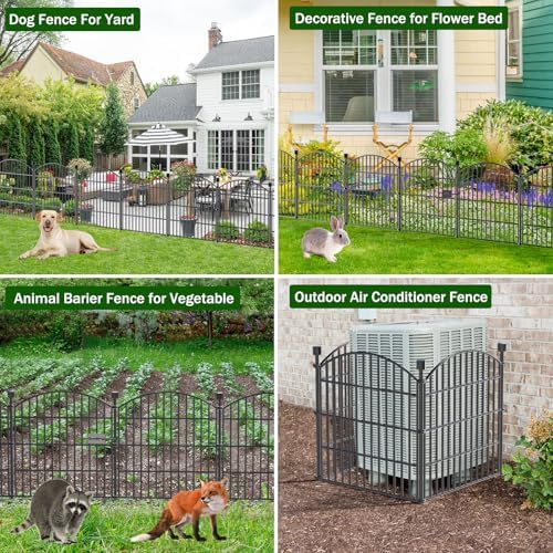 10 Panel No Dig Decorative Garden Fence with Gate 24" H x 20'L Dog B...