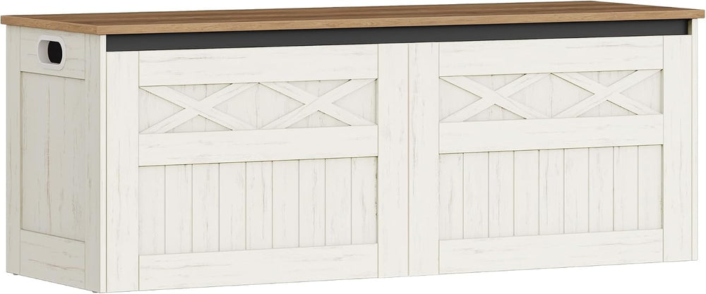 Hzuaneri 47" Farmhouse Storage Chest and Bench | 59 Gal | 330lb Seat
