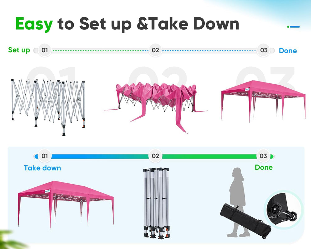 Quictent 10x20 Pop Up Canopy Tent, Event Shelter