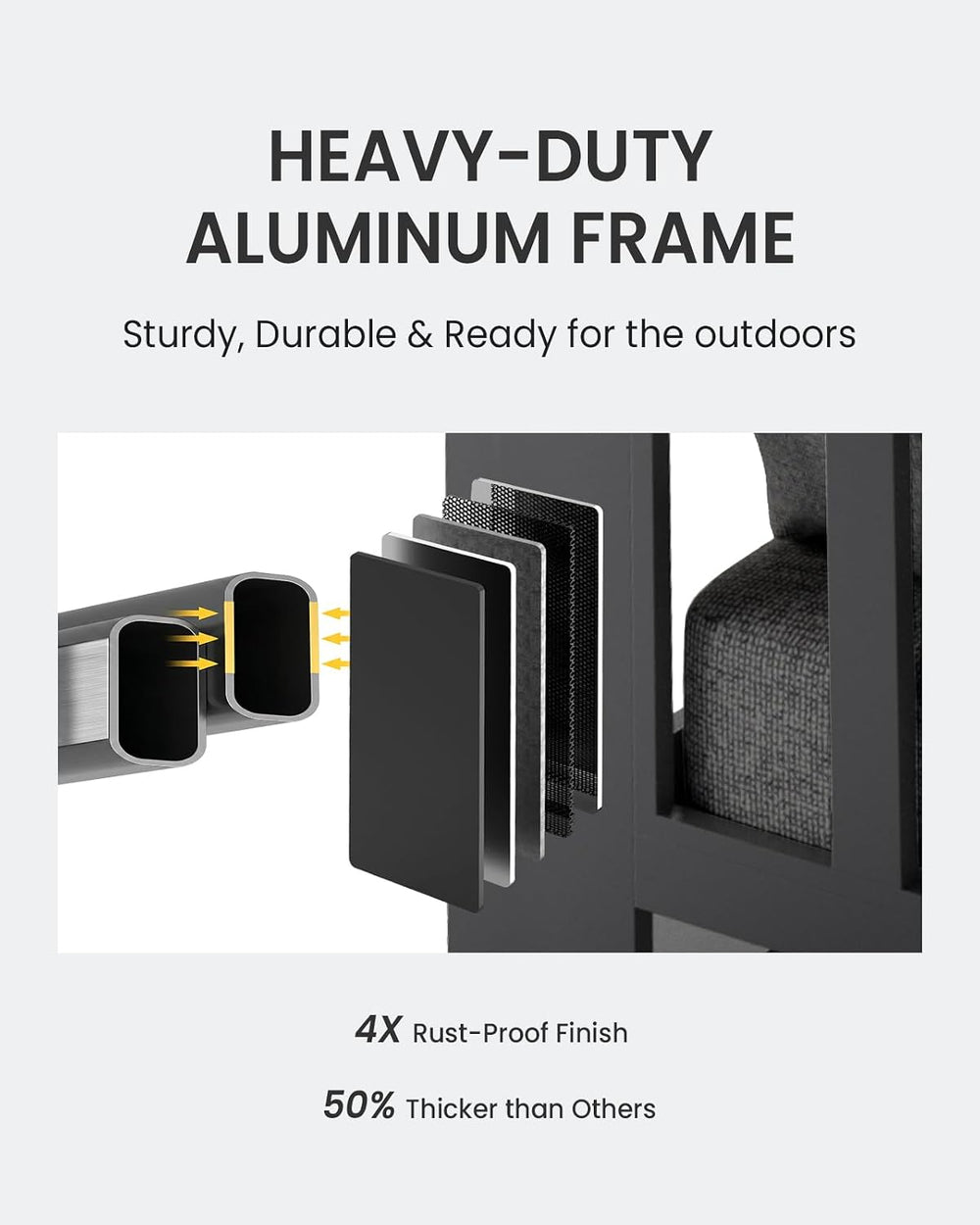 Oversized Aluminum Patio Furniture, 1 Piece Luxury Outdoor Furniture with 7.1...