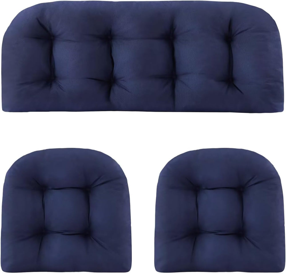3 Pieces Waterproof Wicker Furniture Cushions Set for Patio Porch