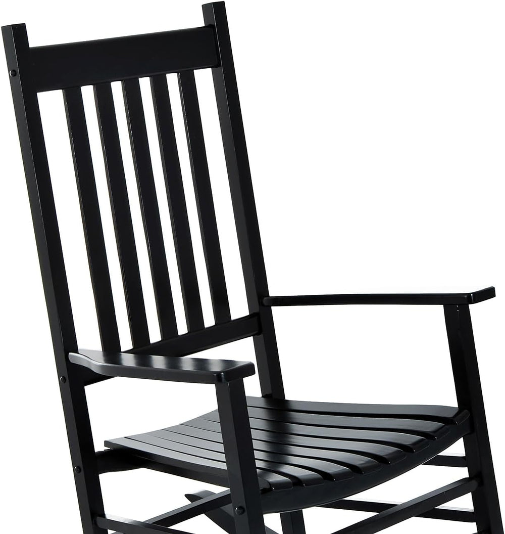 Outsunny Outdoor Rocking Chair High Density Wooden Rockers Black