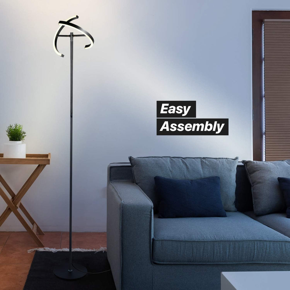 Brightech Halo Split Modern Bright LED Torchiere Floor Lamp for Offices - Dim...