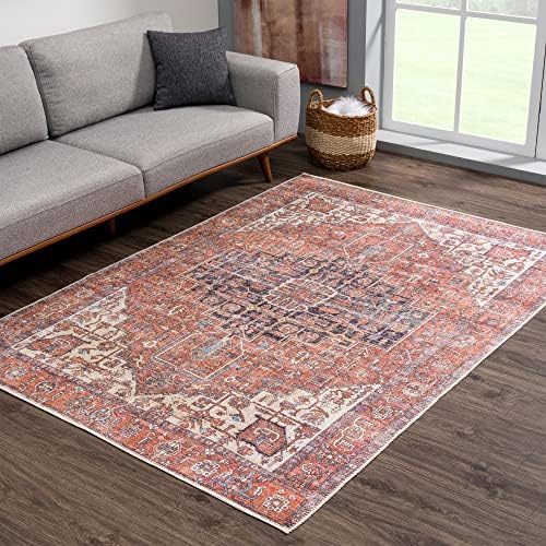 Bloom Rugs Washable Non-Slip 10x14 Rug - Red/Orange/Beige Traditional Orienta...