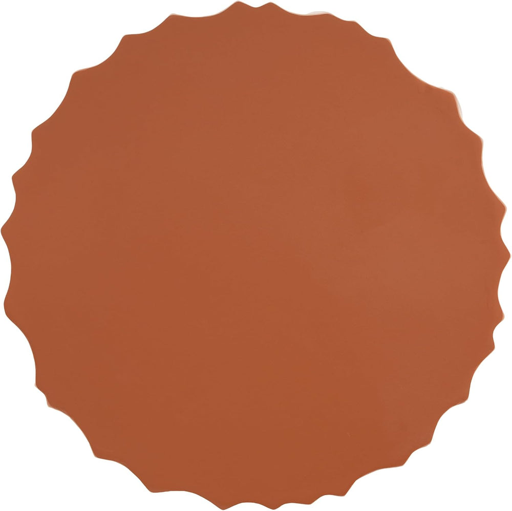 Modern Round Side Table, Outdoor End Table with Wavy Fluted Design, Multi-Use...