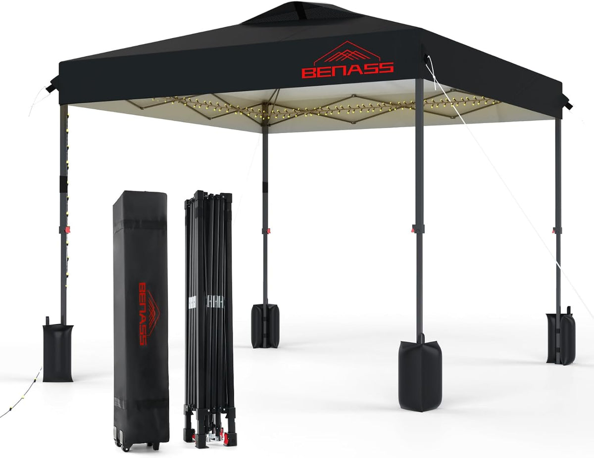 12x12 pop up canopy tent, black shown in use