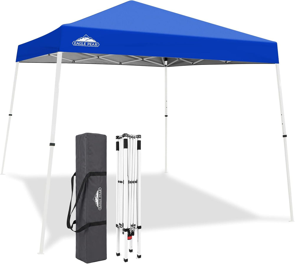 EAGLE PEAK 10x10 Slant Leg Pop Up Canopy Tent, Blue