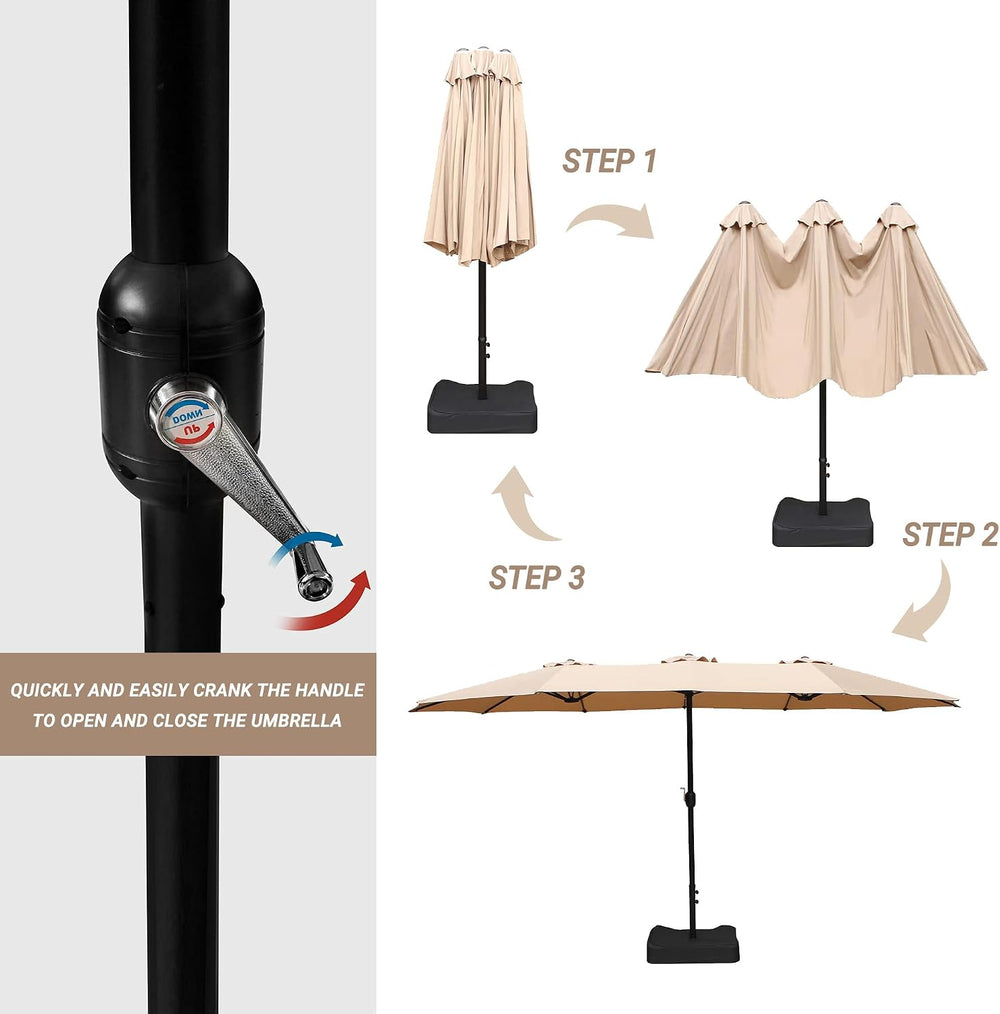 15ft Large Outdoor Patio Umbrella with Base Included