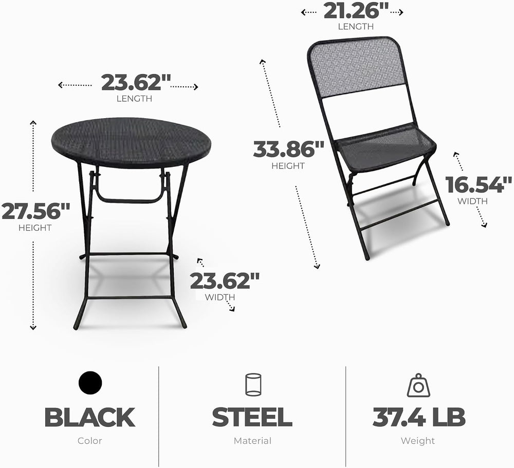 Four Seasons Courtyard Padova 3 Piece Bistro Outdoor Backyard Dining Set with...