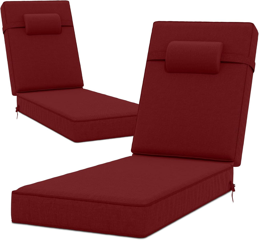 80 x 26 x 4 Inch Olefin Chaise Lounge Cushions, Lounge Chair Cushions with He...