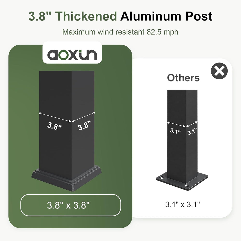 Aoxun Louvered Pergola 12x14 All-Aluminum, Waterproof Curtains and Netting