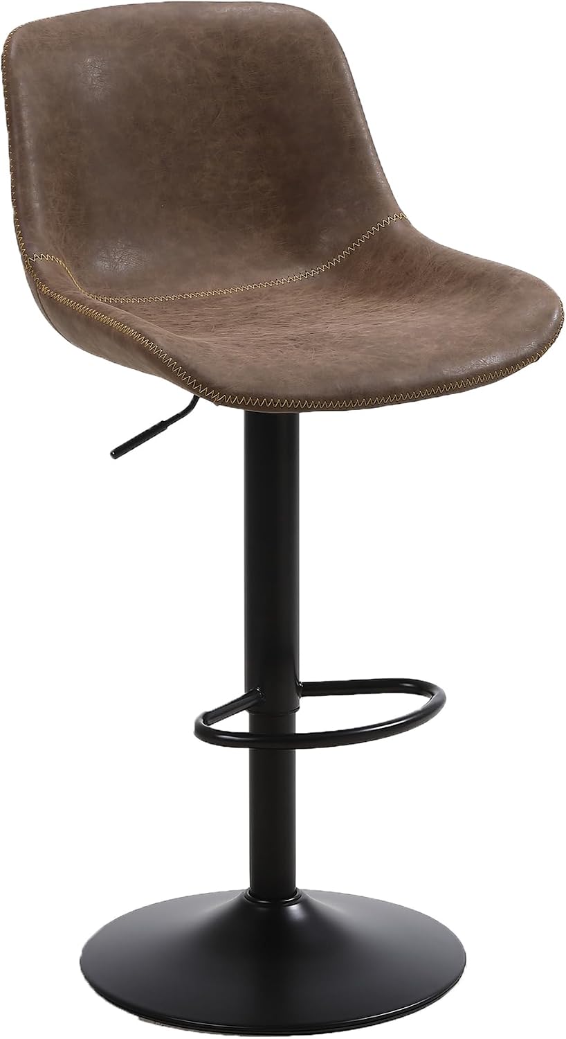 Bar Stools, Swivel Counter Height Barstools with Back, Adjustable Modern Bar ...