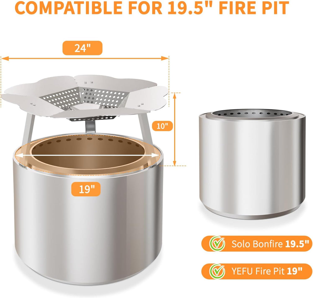 Heat Deflector for Solo Stove Bonfire 19.5", Portable 304 Stainless Stee...