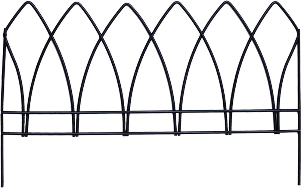 Panacea 89523 Gothic Arch Border Fence, Black, 15" H, Pack of 12
