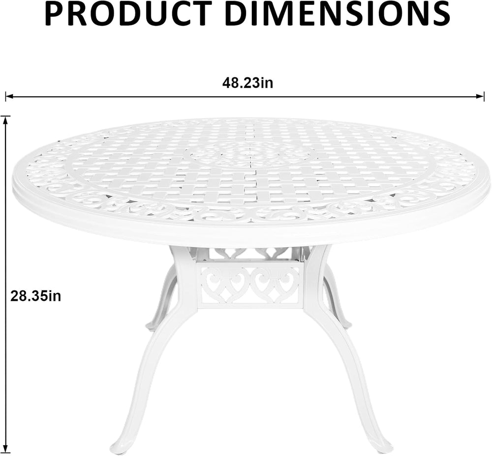 5 Piece Patio Dining Set Outdoor Patio Round Table and Chairs Set of 4 with U...