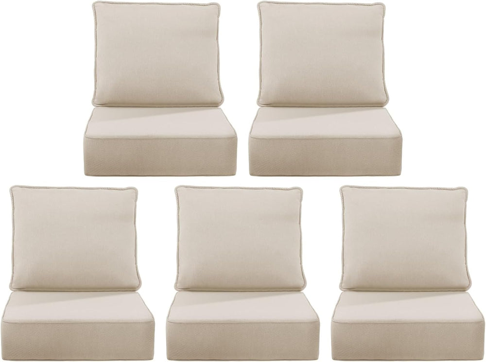 6" Thick Outdoor Chair Cushions, 24 x24 Inch Patio Furniture Cushions Se...