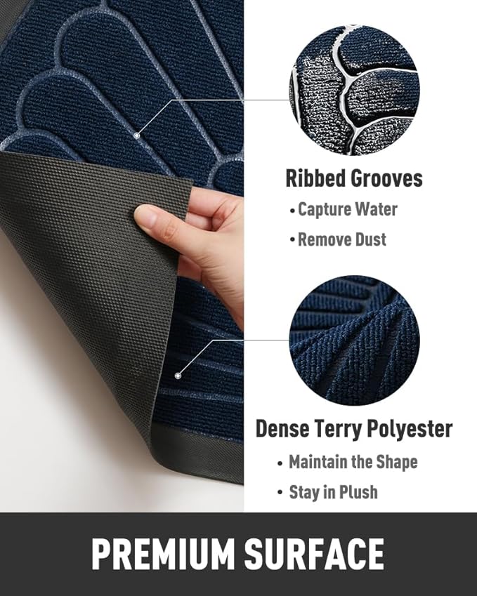 tchdio Semicircular Durable Rubber Doormat- Non Slip Front Door Mat for Outsi...