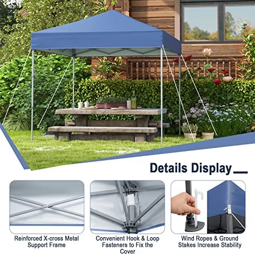 tangkula 6.6x6.6 ft pop up canopy, 1 person shown in use