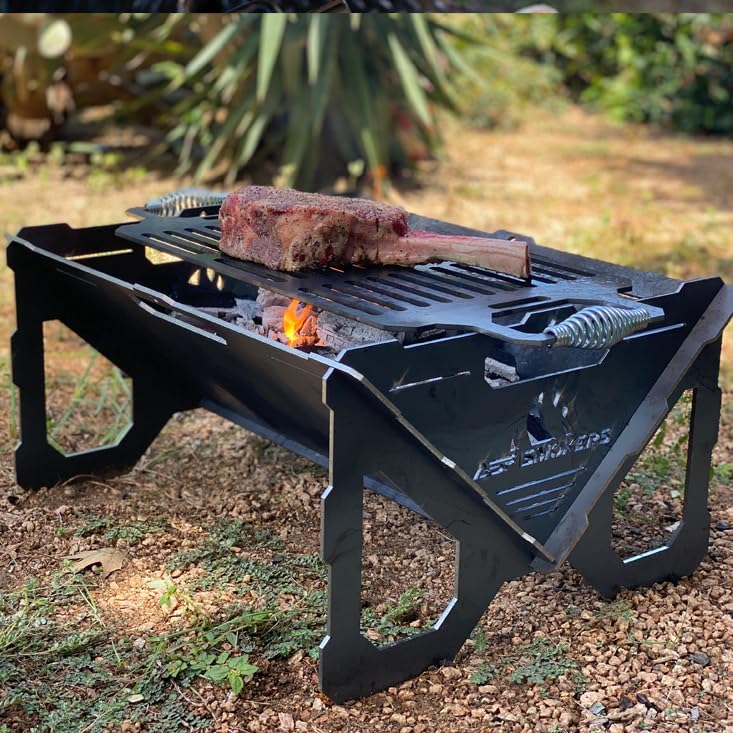 ASF All Seasons Feeders - EZ Pack Portable Firepit with Grill - Heavy Duty Tr...