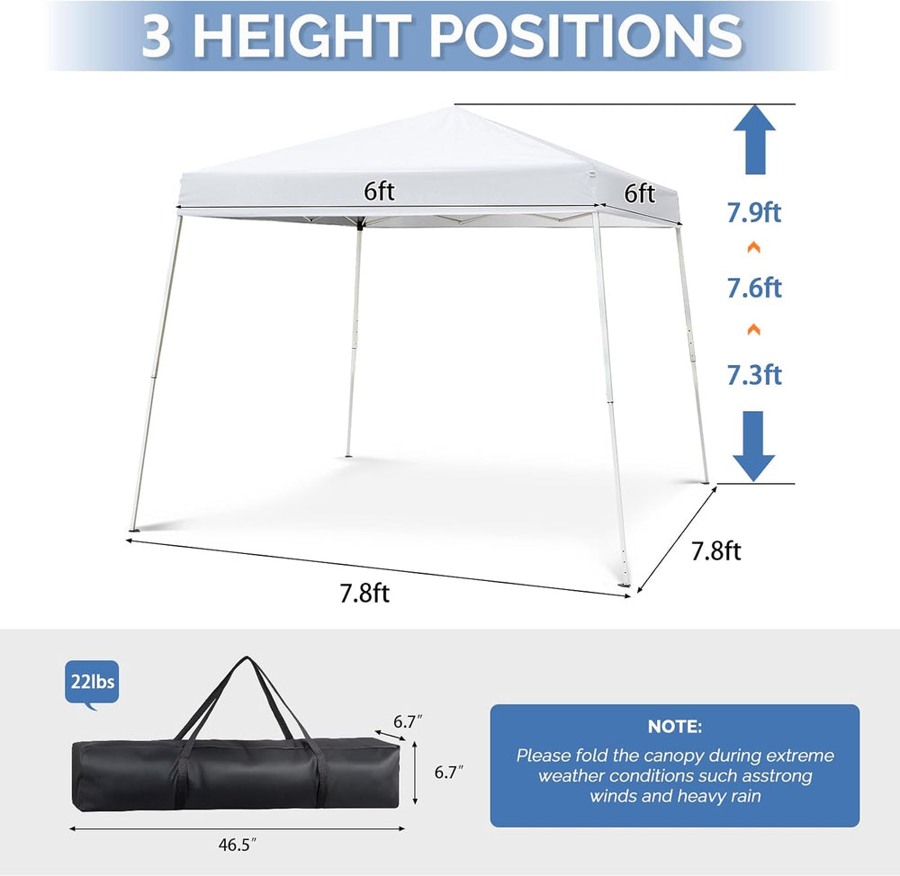 VINGLI 8x8 ft Pop Up Canopy Tent, Easy Up Canopy Event Tent Foldable Portable...