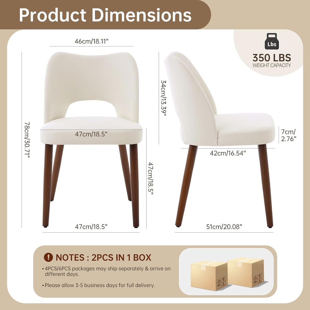 GarveeHome Dining Chairs Set of 4, Modern Hollow Back Dining Room Chair