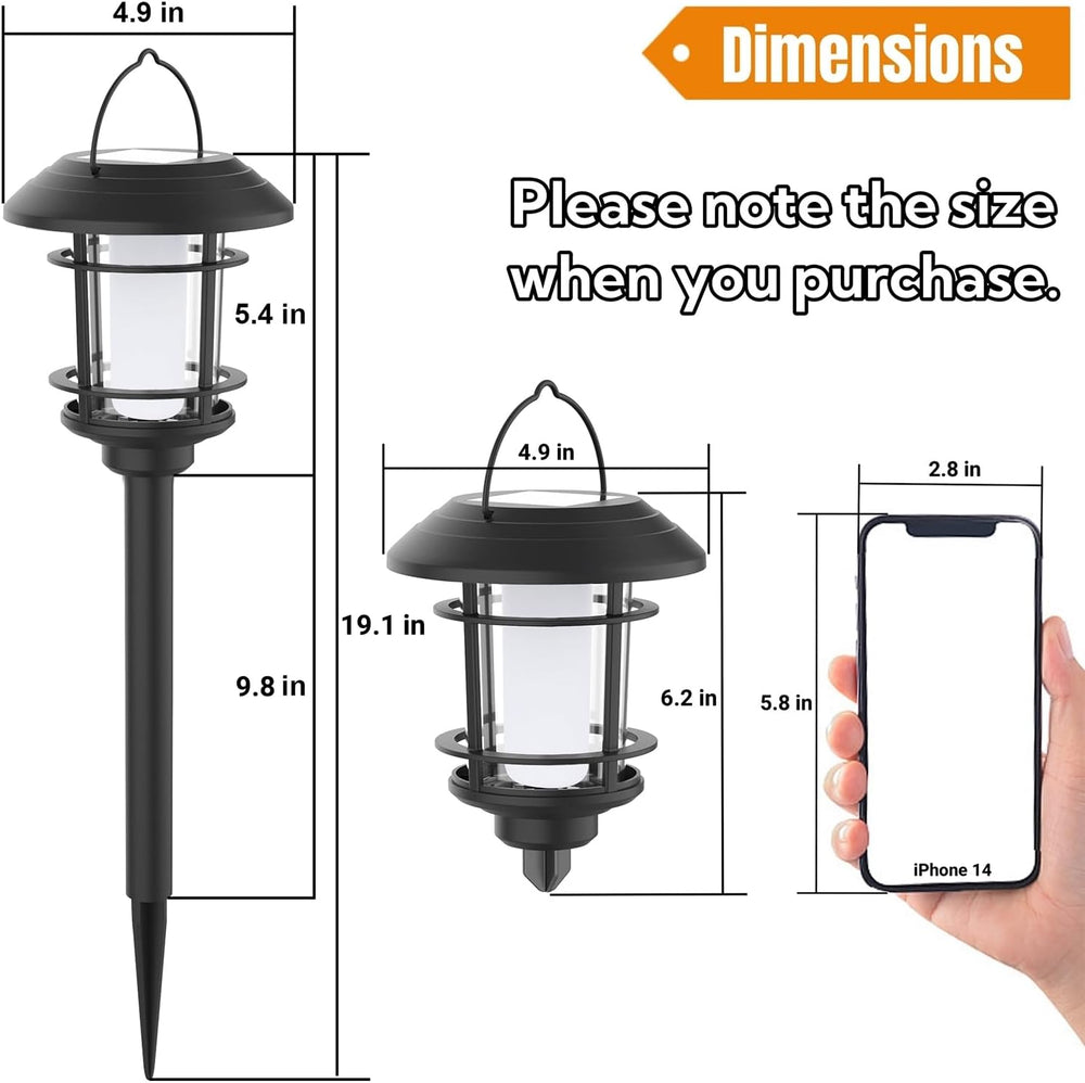 Dynaming 6 Pack Solar Flame Torch Lights Outdoor, Halloween Dual Use Flickeri...