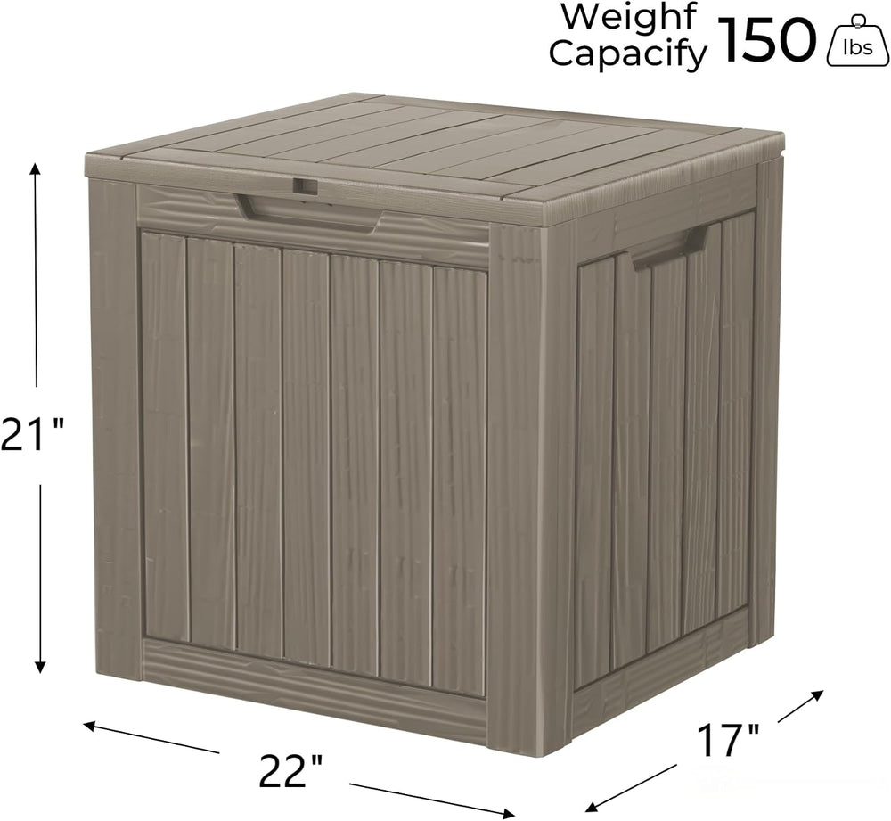 35 Gallon Resin Deck Box, Waterproof Outdoor Storage Bin for Patio, Poolside,...