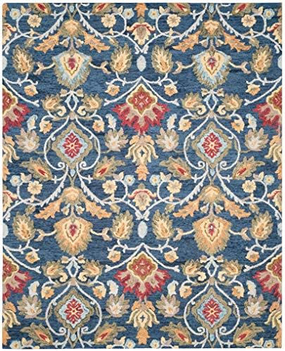 SAFAVIEH Blossom Collection 12' x 15' Navy/Multi BLM402A Handmade Pre...