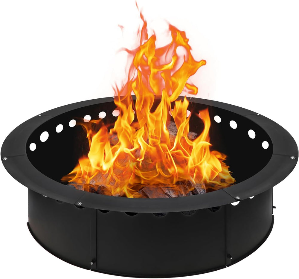 Outdoor Smokeless Fire Pit Ring 40 Inch Outer/36 Inch Inner Diameter, Heavy D...