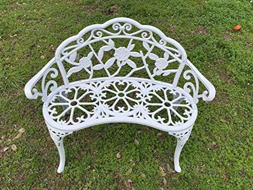 Patio Balcony Bench Double Seat, Anti-Rust Cast Aluminum Patio Garden Bench f...