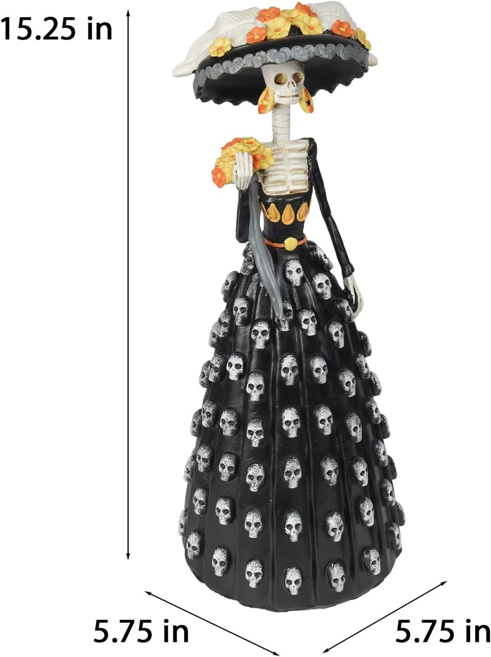 Newman House Studio Halloween Decorations - Mexico Catrina Skeleton Lady