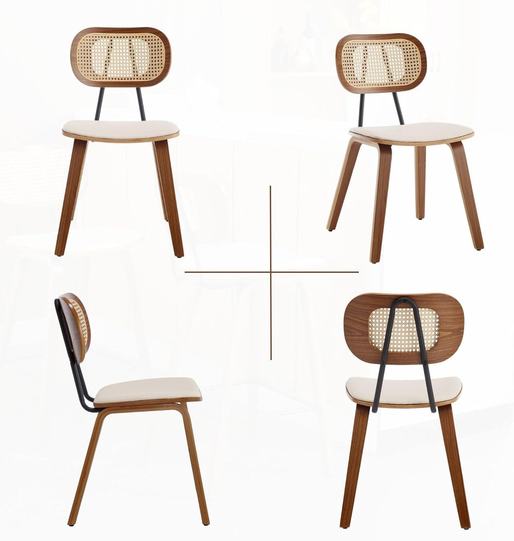 HEAH-YO Modern Dining Chairs Set of 2, Upholstered Faux Leather Dining Room C...