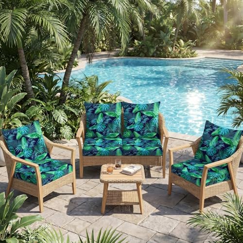 8Pcs Patio Cushion Covers Stretch Outdoor Furniture Protector Slipcovers