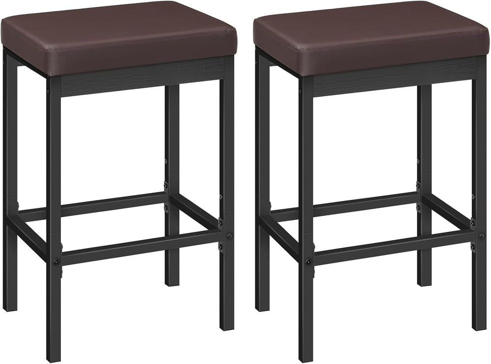 HOOBRO Bar Stools, Set of 2 Barstools, 24.8-Inch Height Stools, Breakfast Bar...