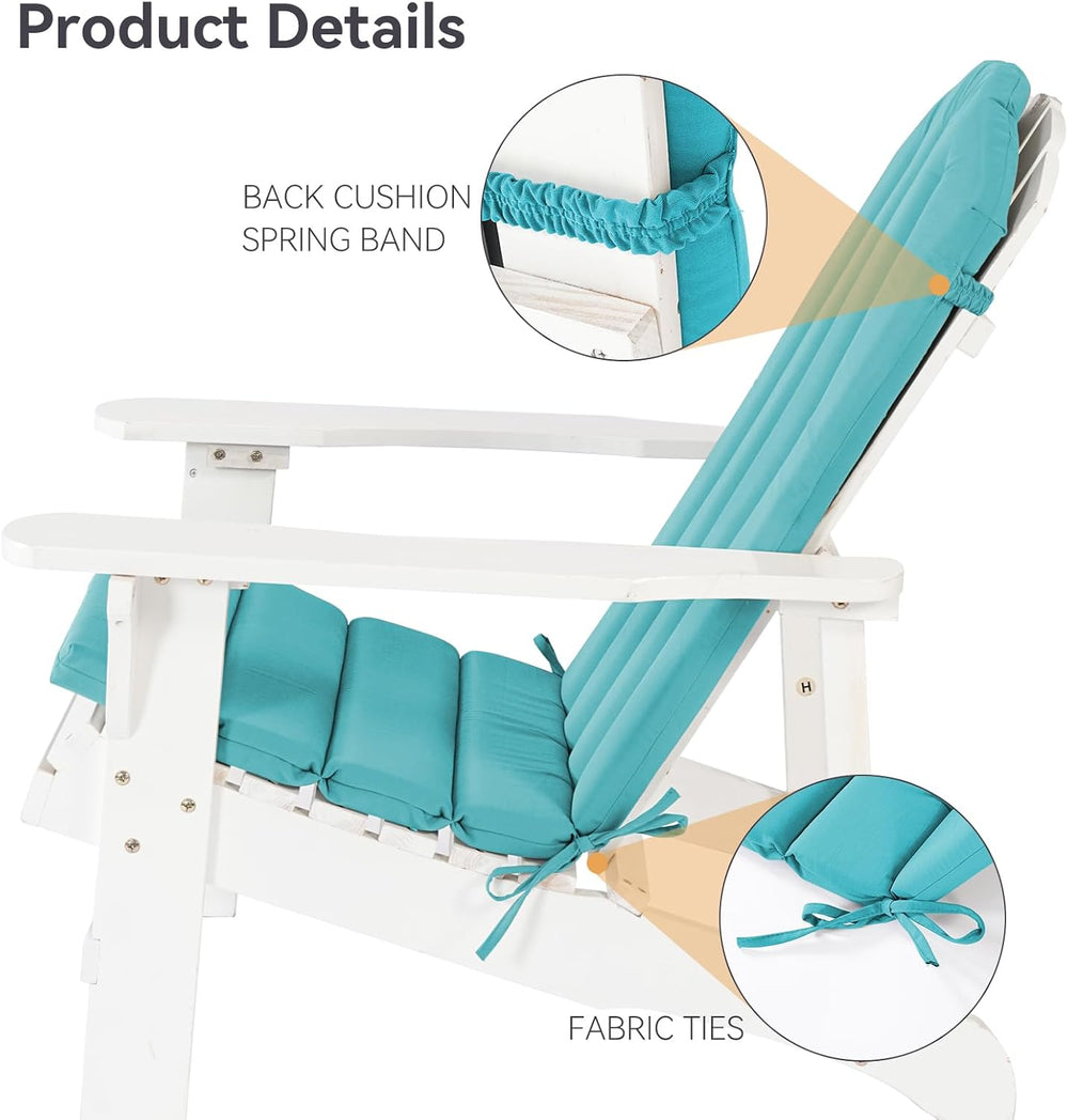 Adirondack Chair Cushion Set of 2 Indoor Outdoor Furniture Cushions Rocking C...