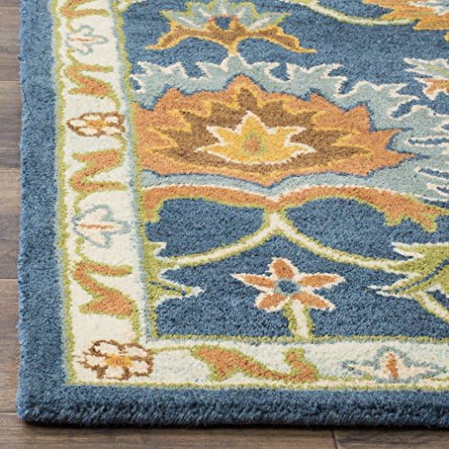 SAFAVIEH Heritage Collection Area Rug - 10' x 14', Navy, Handmade Tra...