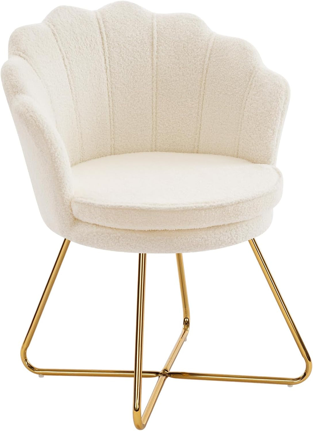 Furnimart Vanity Chair with Back, Shell Accent Chair for Living Room, Criss C...
