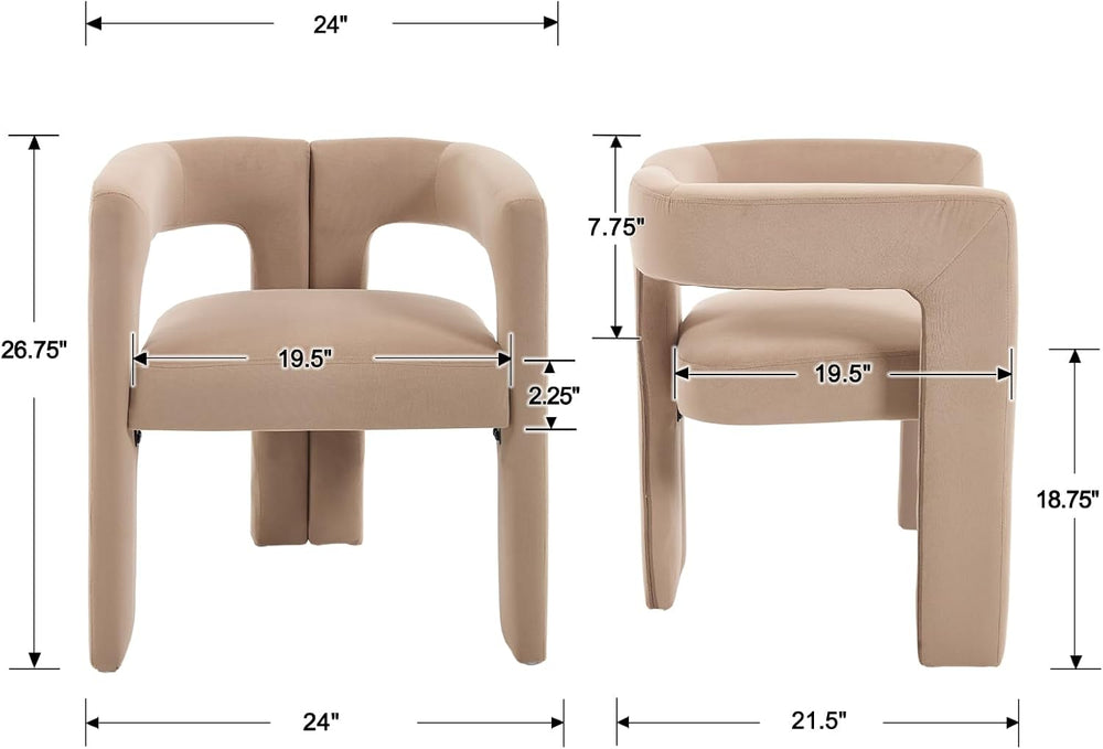 CIMOTA Modern Barrel Dining Chairs Set of 6, Velvet Fabric Upholstered Accent...