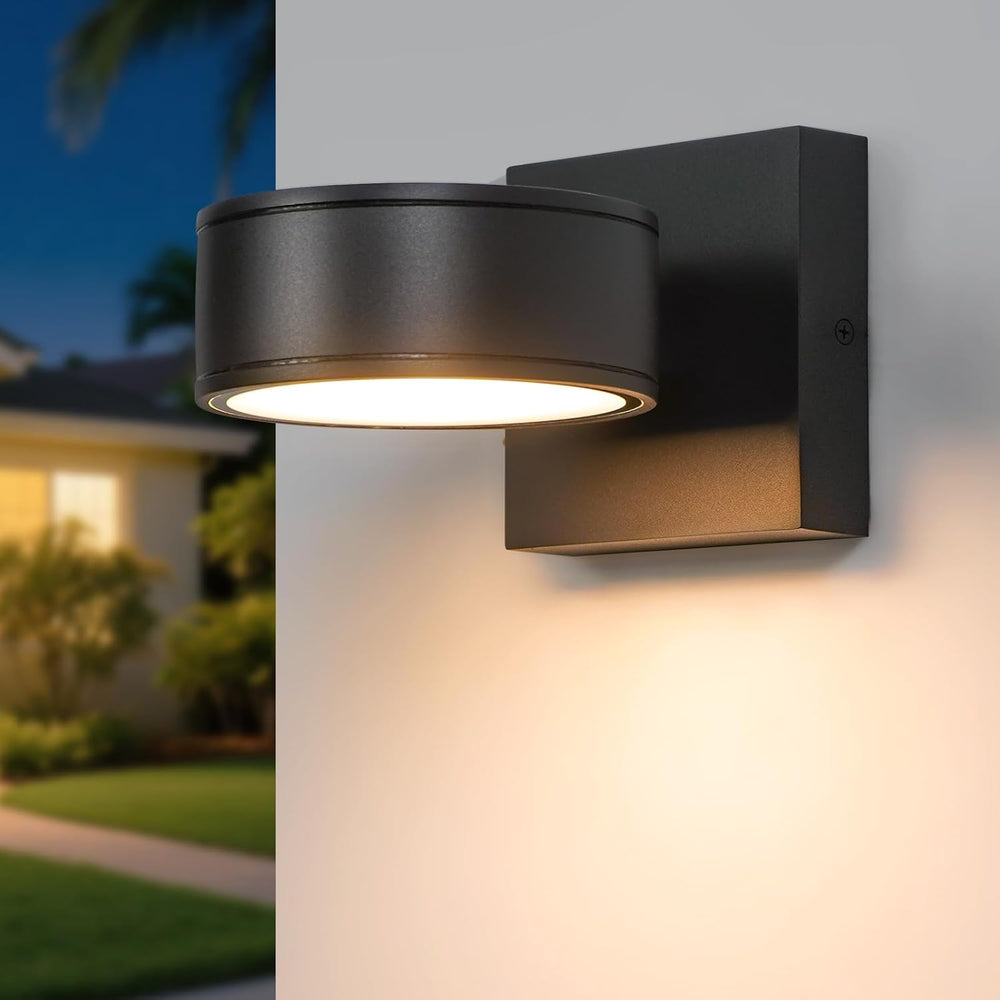 Fire Wolf Aluminum LED Outdoor Wall Light, Modern Black 3000K Outdoor Wall Sc...