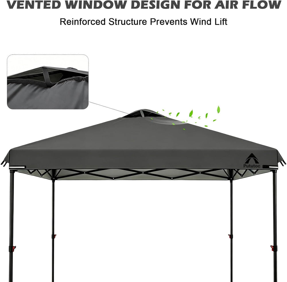 10x10ft Canopy Replacement Top Cover with Air Vent, UV Protected & Waterp...
