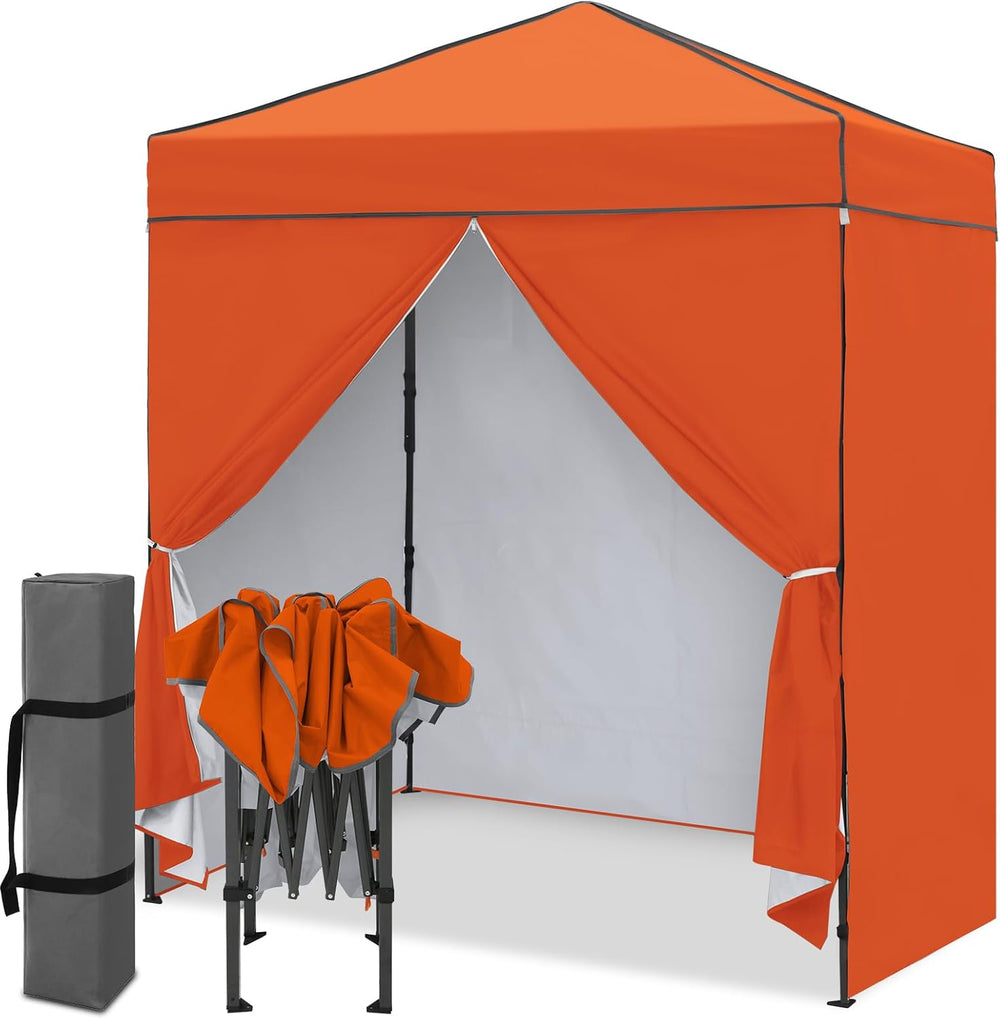 EAGLE PEAK 6x4 Instant Pop Up Canopy Tent with 4 Sidewalls, Orange