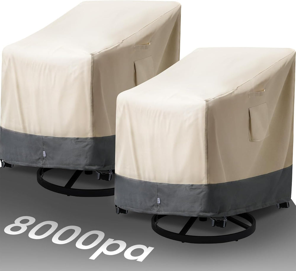 Extra Heavy Duty Patio Rocking Chair Covers Waterproof - 2 Pack Patio Furnitu...